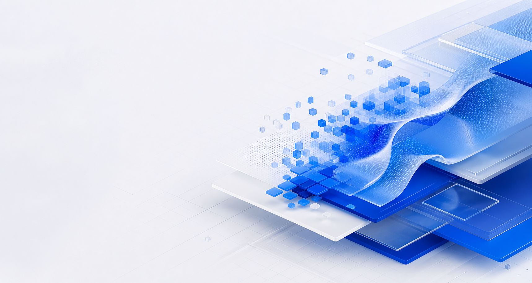 Abstract blue digital image transformation